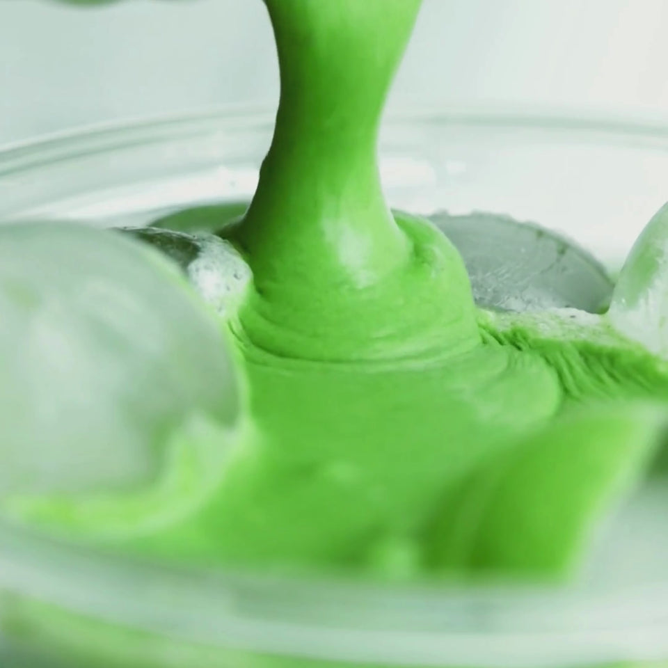 Matcha Ninja ceremonial grade organic matcha being made into a ice latte